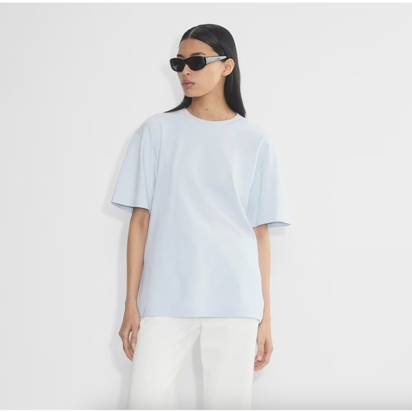 Babaton Tops - Babaton Aritzia Light Blue InterLock Cotton Pegasus T-Shirt Medium